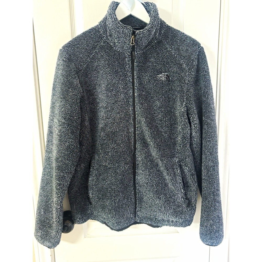 The North Face Osito Jacket Womens L Regular Gray Full Zip Pockets Stand Collar